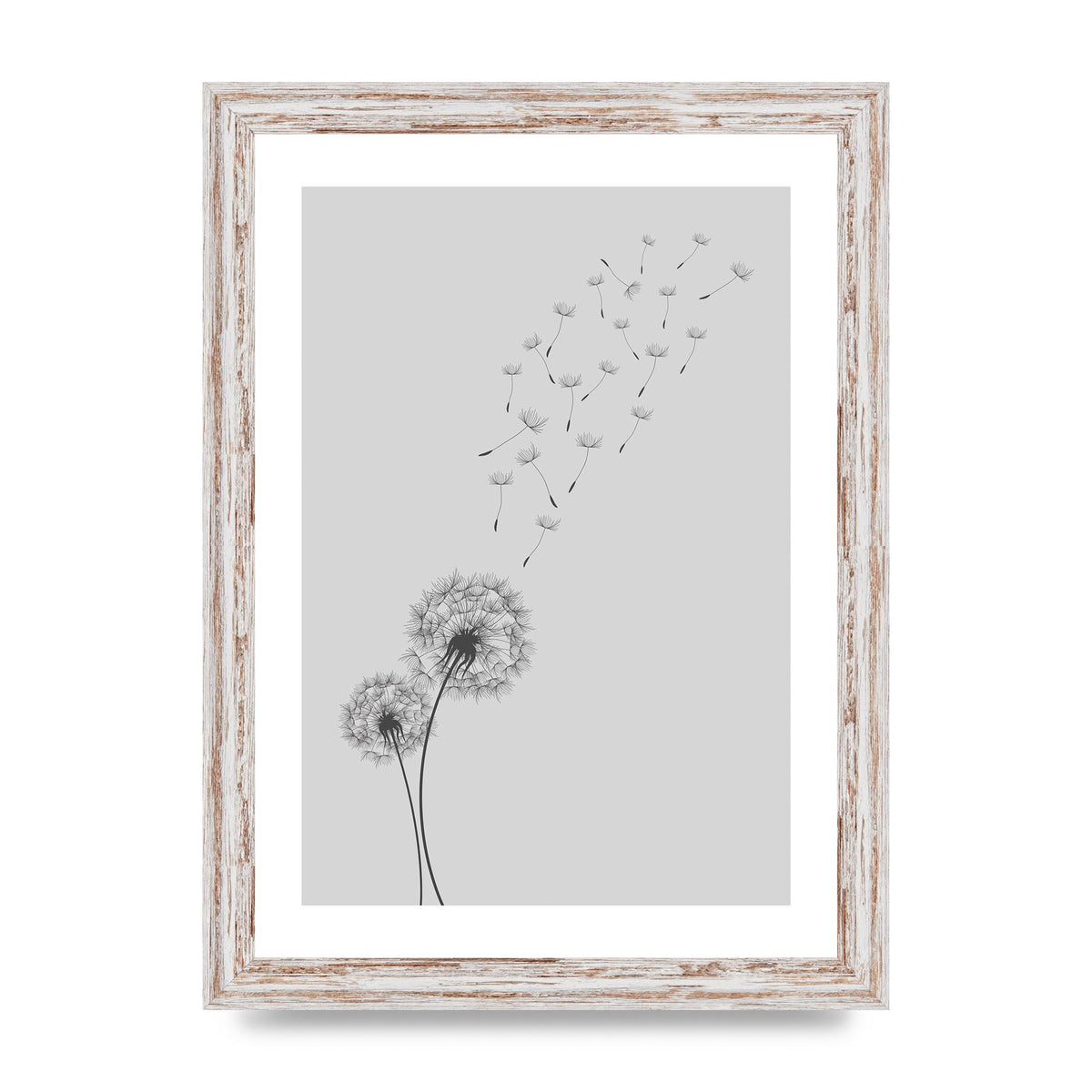 Dandelion Wind Wall Art - A4 framed