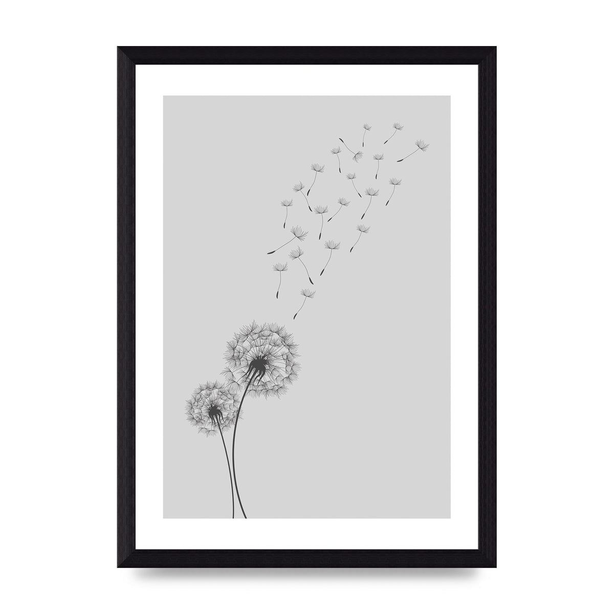 Dandelion Wind Wall Art - A4 framed