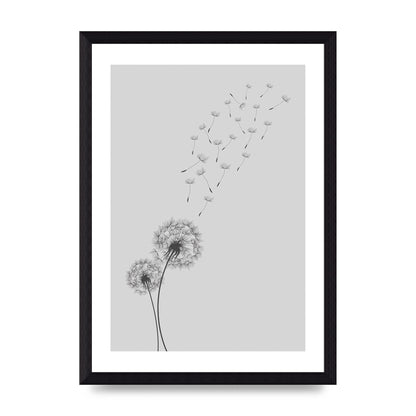 Dandelion Wind Wall Art - A4 framed