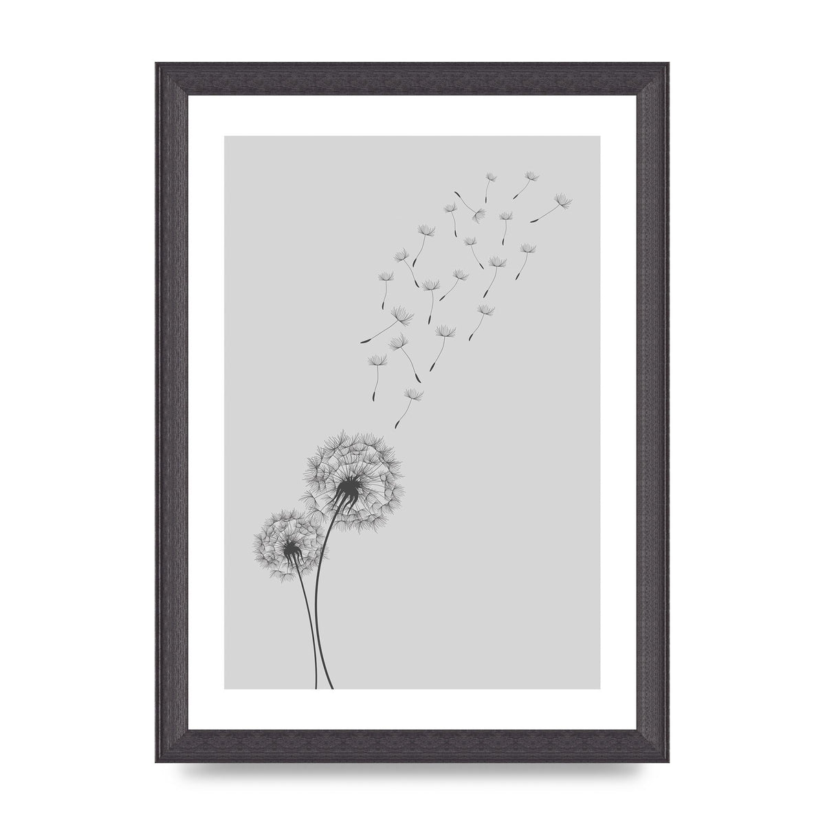 Dandelion Wind Wall Art - A4 framed