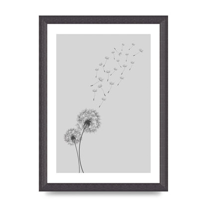 Dandelion Wind Wall Art - A4 framed