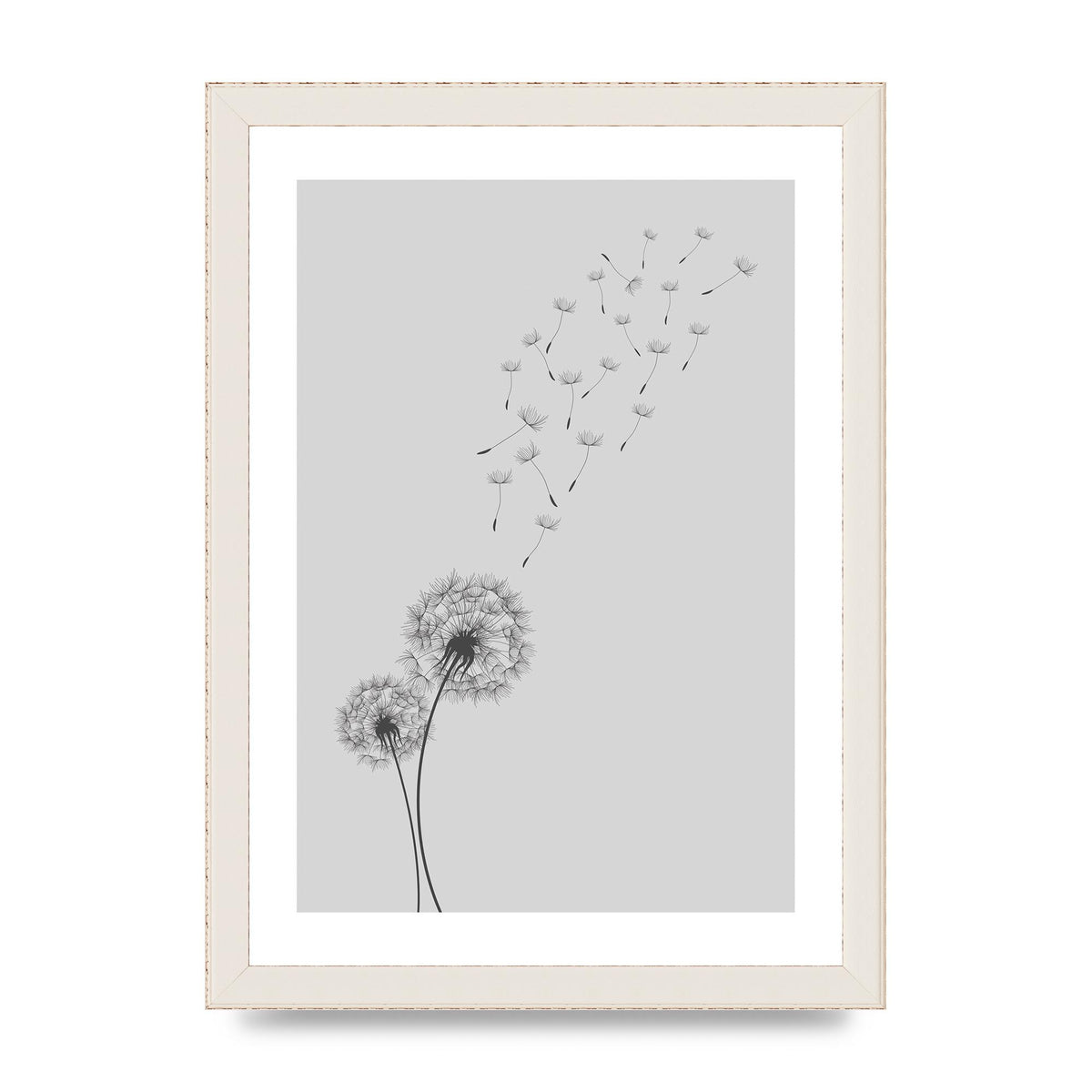 Dandelion Wind Wall Art - A4 framed