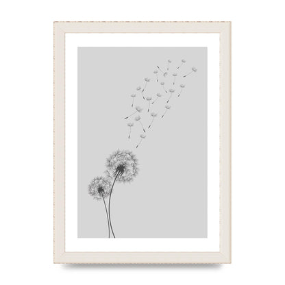 Dandelion Wind Wall Art - A4 framed