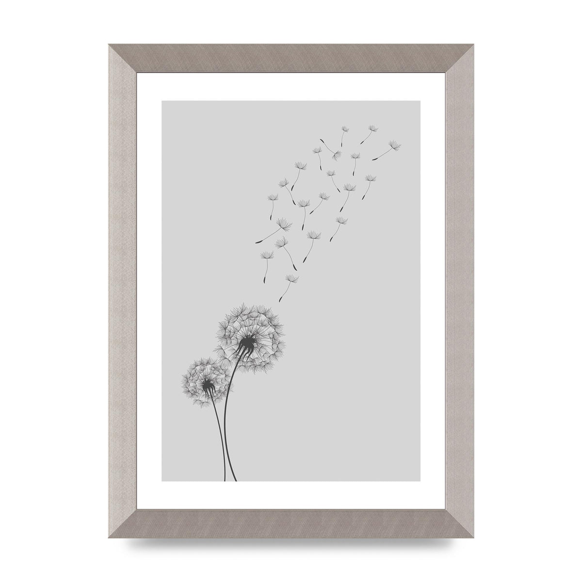 Dandelion Wind Wall Art - A4 framed