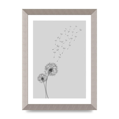 Dandelion Wind Wall Art - A4 framed