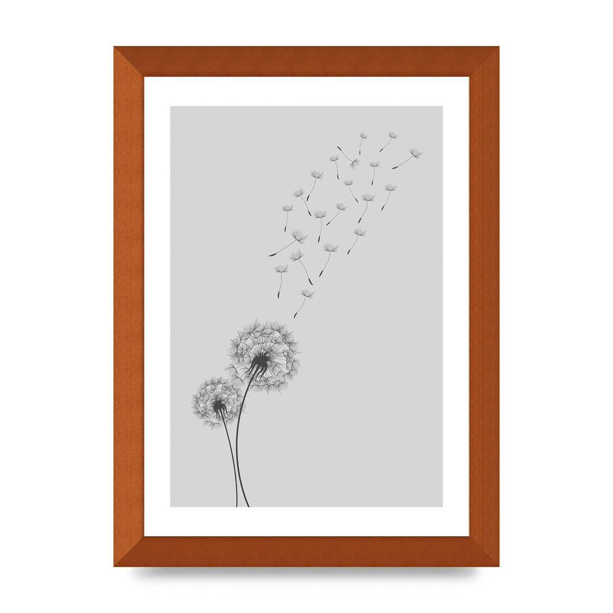 Dandelion Wind Wall Art - A4 framed