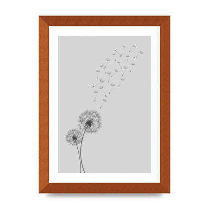 Dandelion Wind Wall Art - A4 framed
