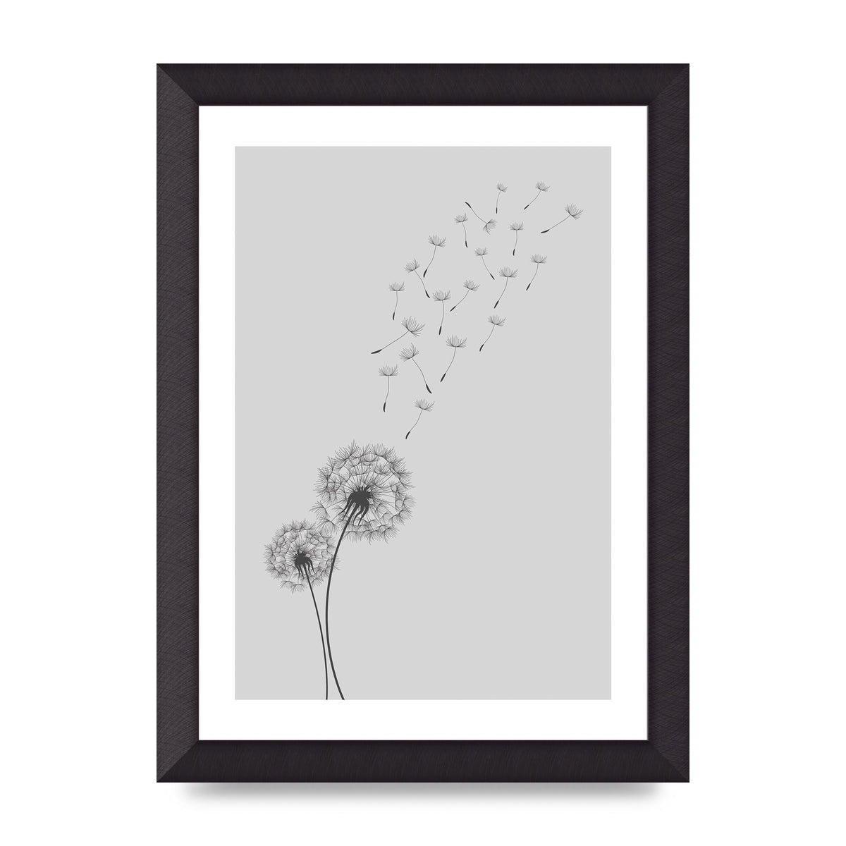 Dandelion Wind Wall Art - A4 framed