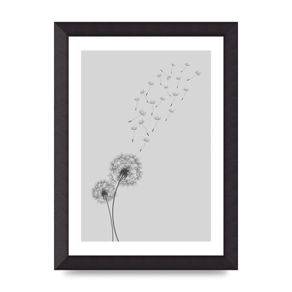 Dandelion Wind Wall Art - A4 framed