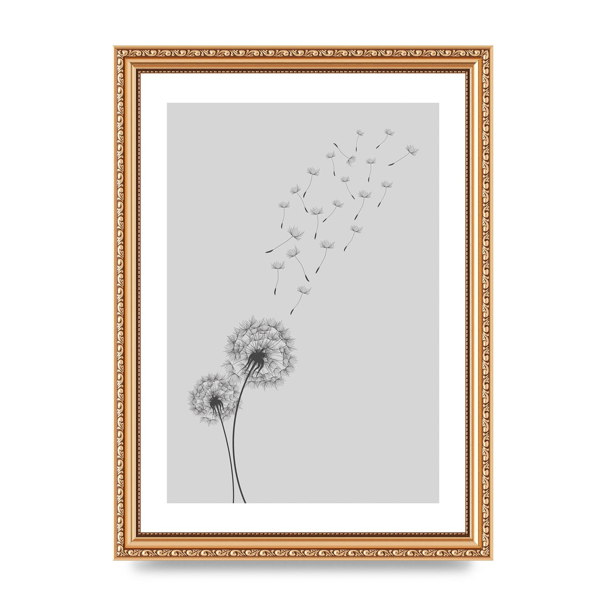 Dandelion Wind Wall Art - A4 framed