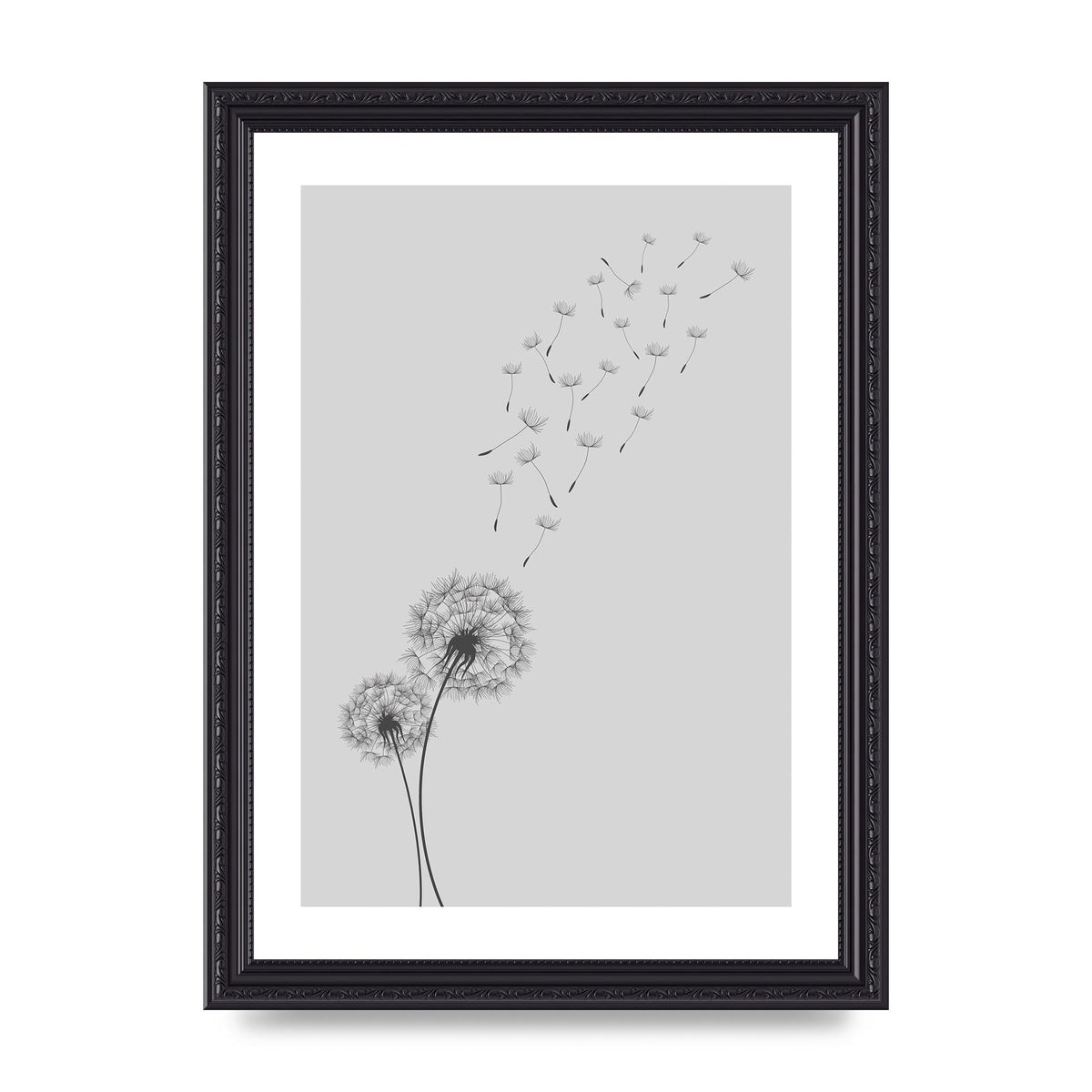Dandelion Wind Wall Art - A4 framed