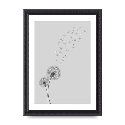 Dandelion Wind Wall Art - A4 framed