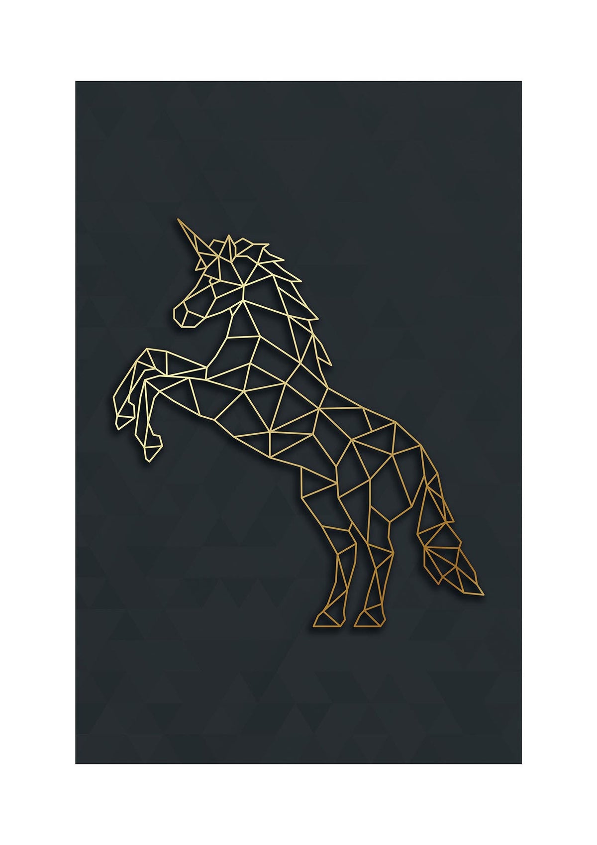 Geometric Gold Unicorn Wall Art - detail