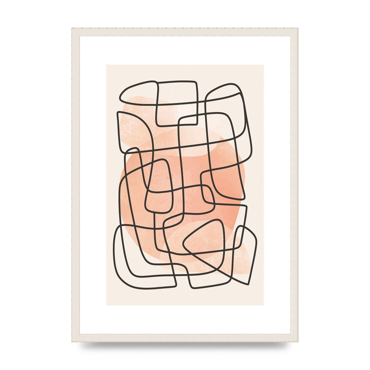 Line Abstract Peach 2 Art For The Home - A2 framed