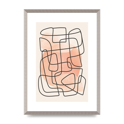 Line Abstract Peach 2 Art For The Home - A2 framed