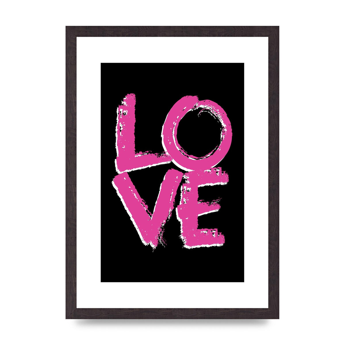 Love Pink And White" Wall Art - A3 framed