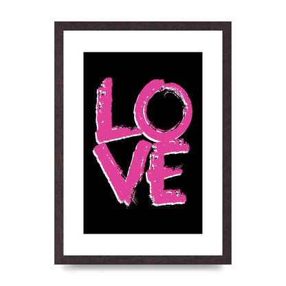 Love Pink And White" Wall Art - A3 framed