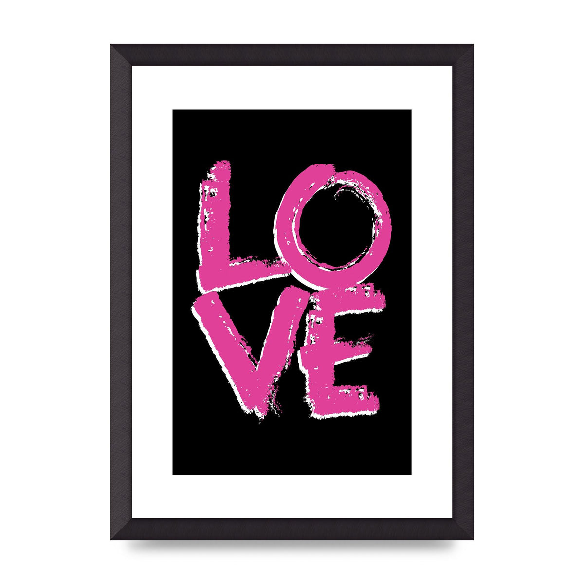 Love Pink And White" Wall Art - A3 framed