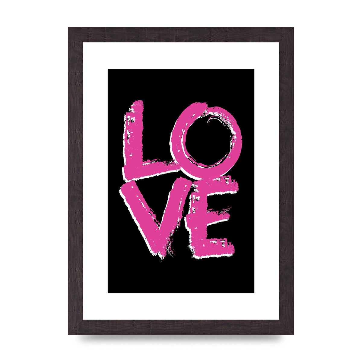 Love Pink And White" Wall Art - A4 framed