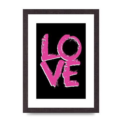 Love Pink And White" Wall Art - A4 framed