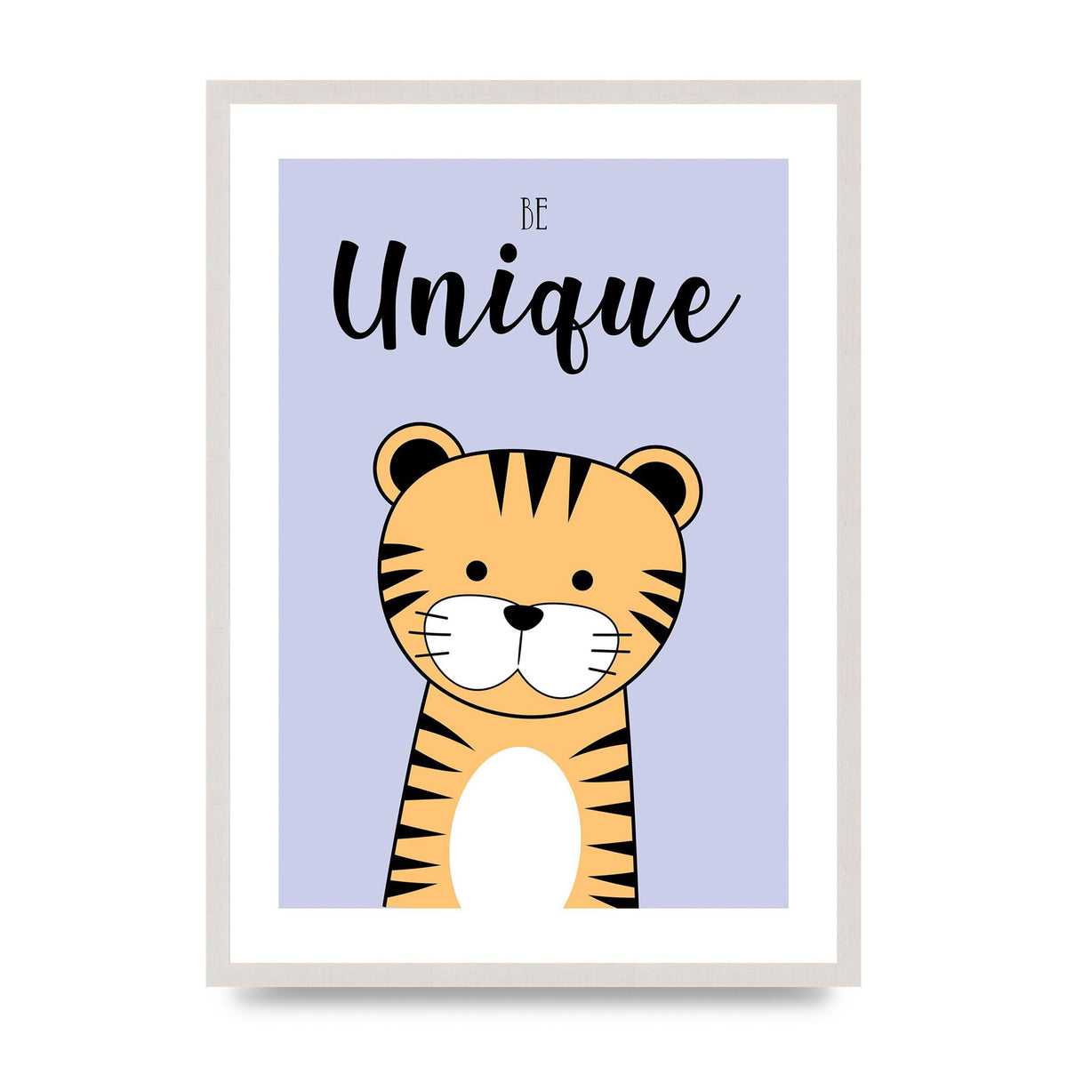 Be Unique print in an A2 white saw cut grain frame
