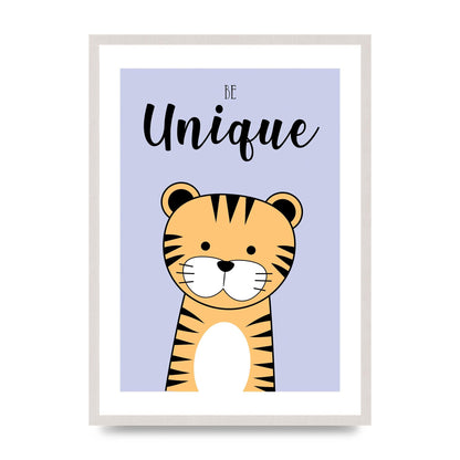 Be Unique print in an A2 white saw cut grain frame