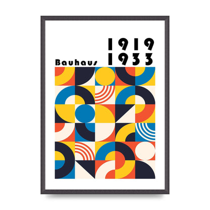 Bauhaus Style 1 Printed Poster - A2 framed
