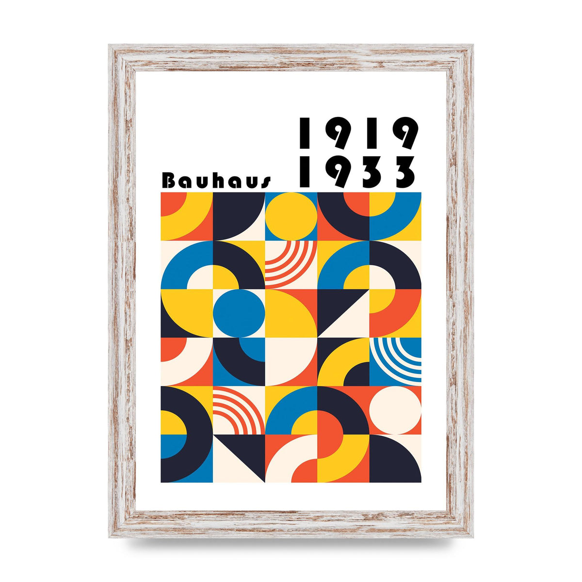 Bauhaus Style 1 Printed Poster - A4 framed