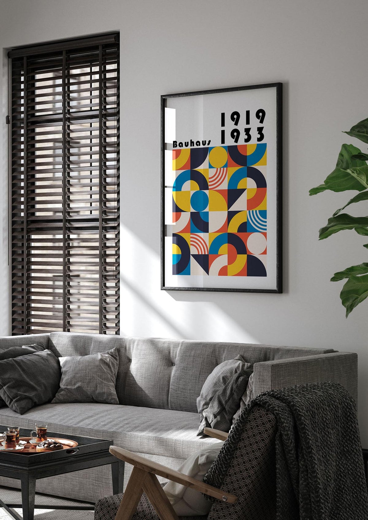 Bauhaus Style 1 Printed Poster - living room 1