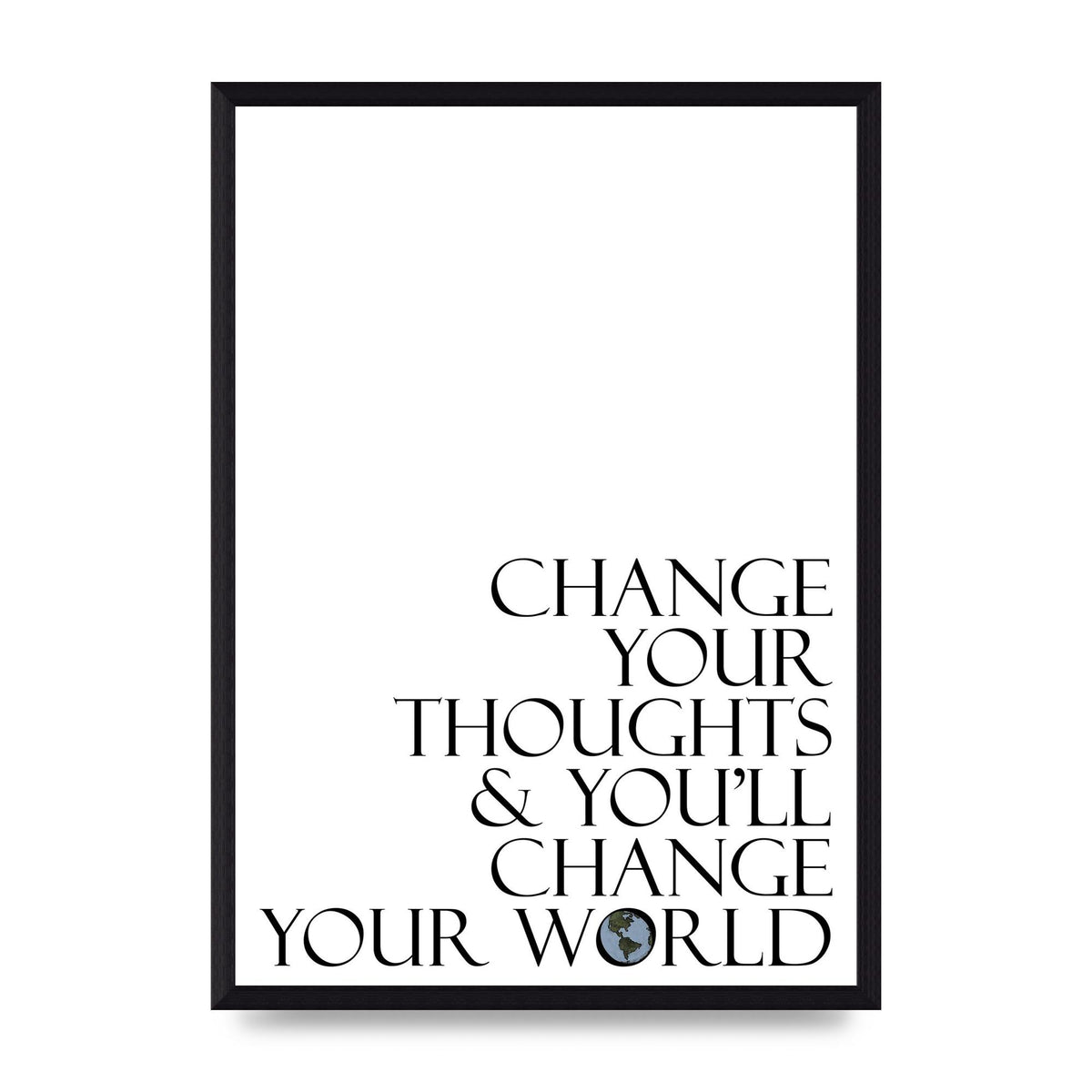Change Your Thoughts" Wall Art - A3 framed