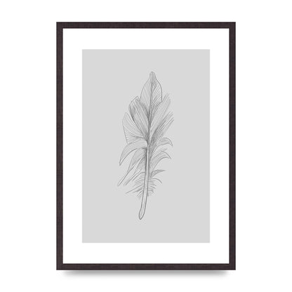 Feather Grey 3 Art For The Home - A2 framed