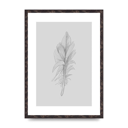 Feather Grey 3 Art For The Home - A2 framed