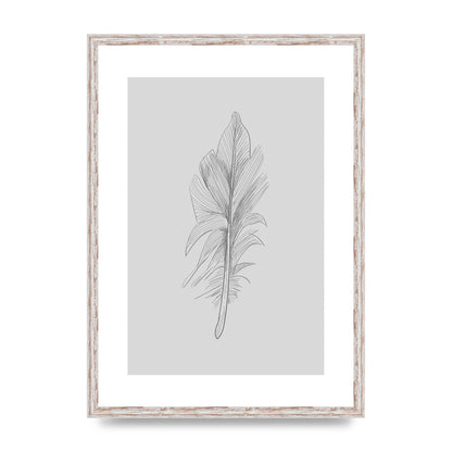 Feather Grey 3 Art For The Home - A2 framed