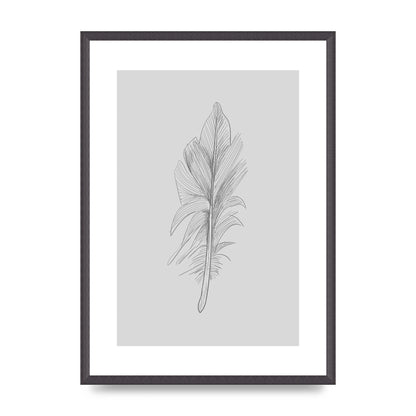 Feather Grey 3 Art For The Home - A2 framed
