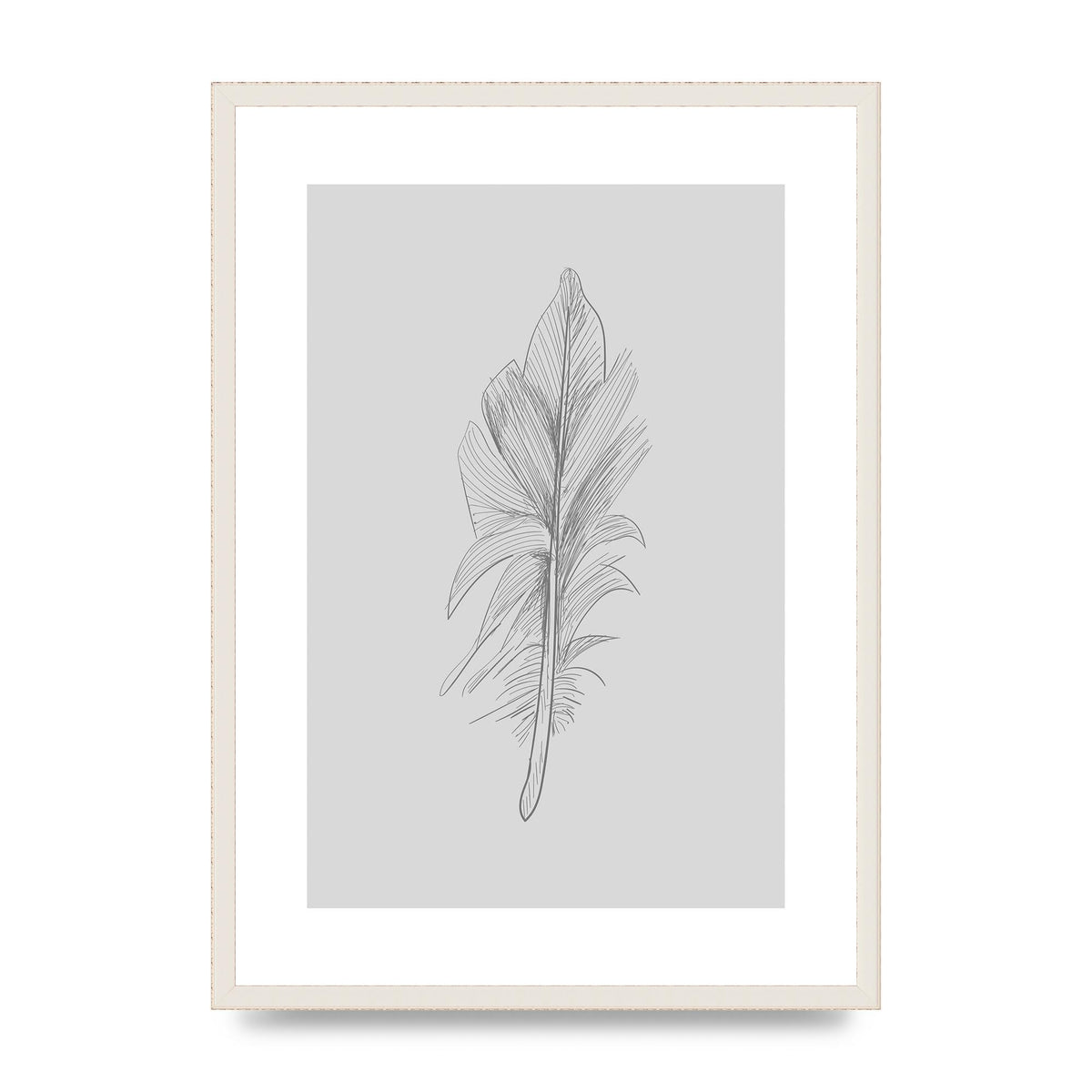 Feather Grey 3 Art For The Home - A2 framed