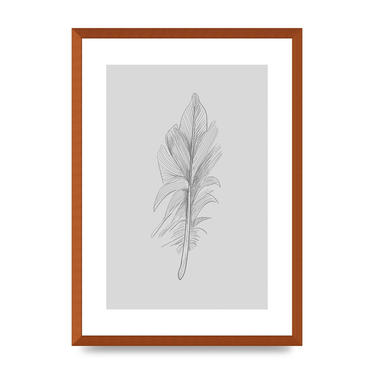 Feather Grey 3 Art For The Home - A2 framed
