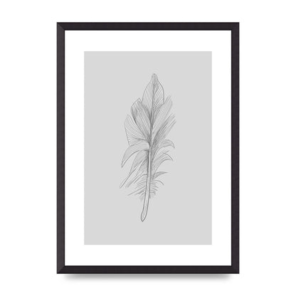 Feather Grey 3 Art For The Home - A2 framed