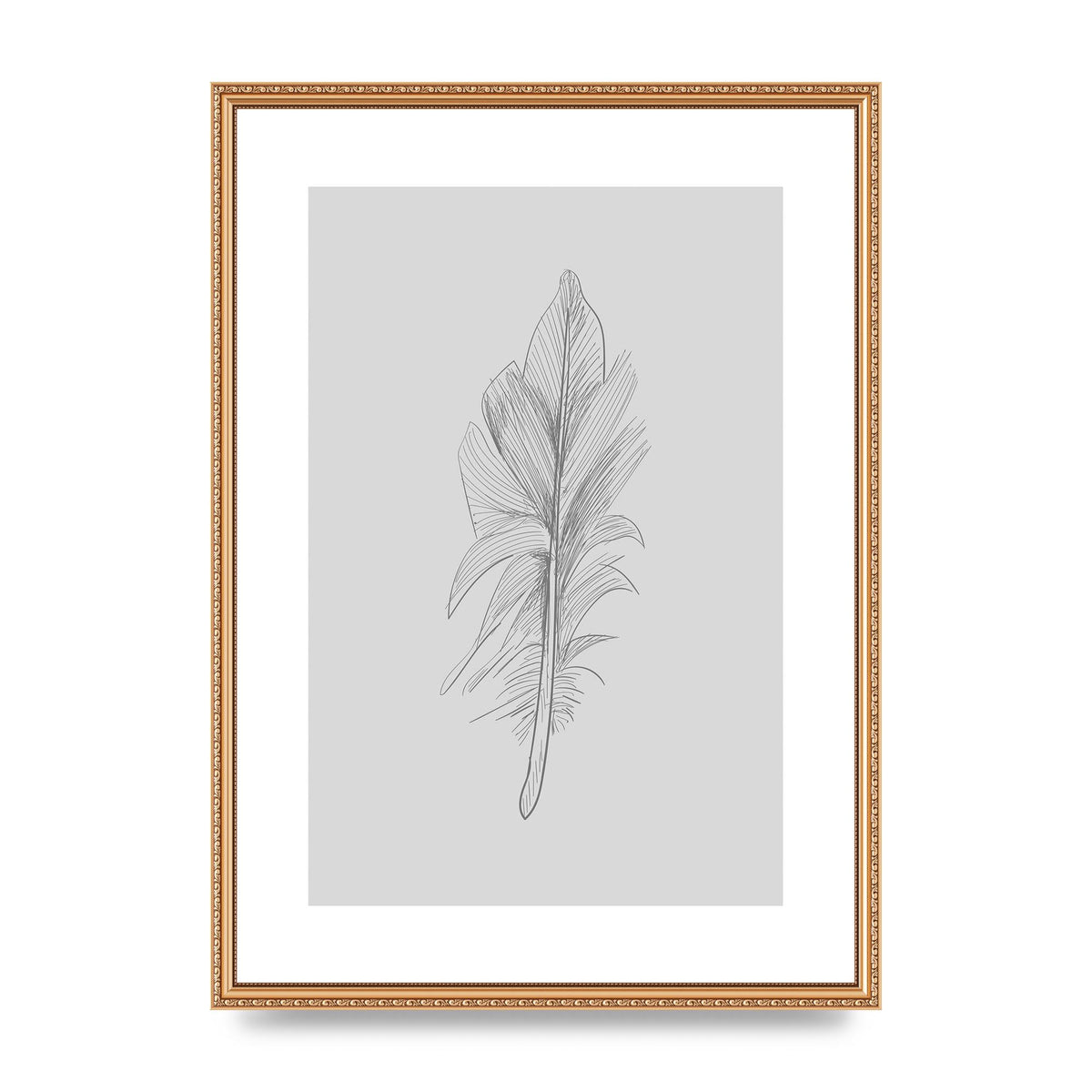 Feather Grey 3 Art For The Home - A2 framed