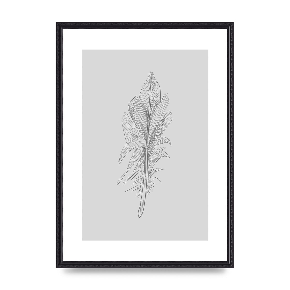 Feather Grey 3 Art For The Home - A2 framed