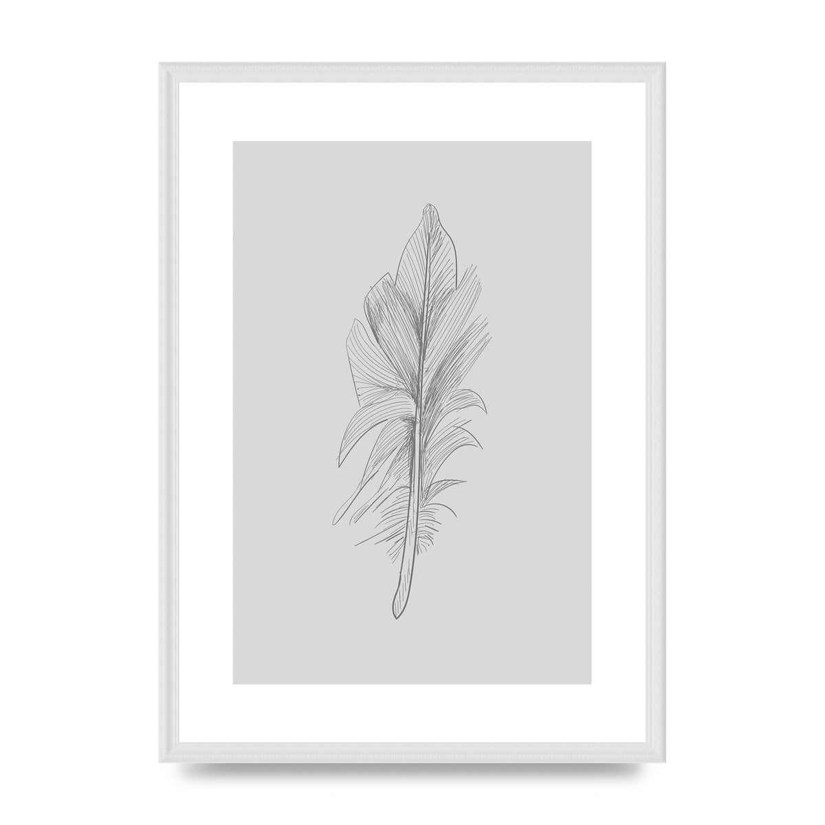 Feather Grey 3 Art For The Home - A2 framed