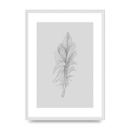 Feather Grey 3 Art For The Home - A2 framed