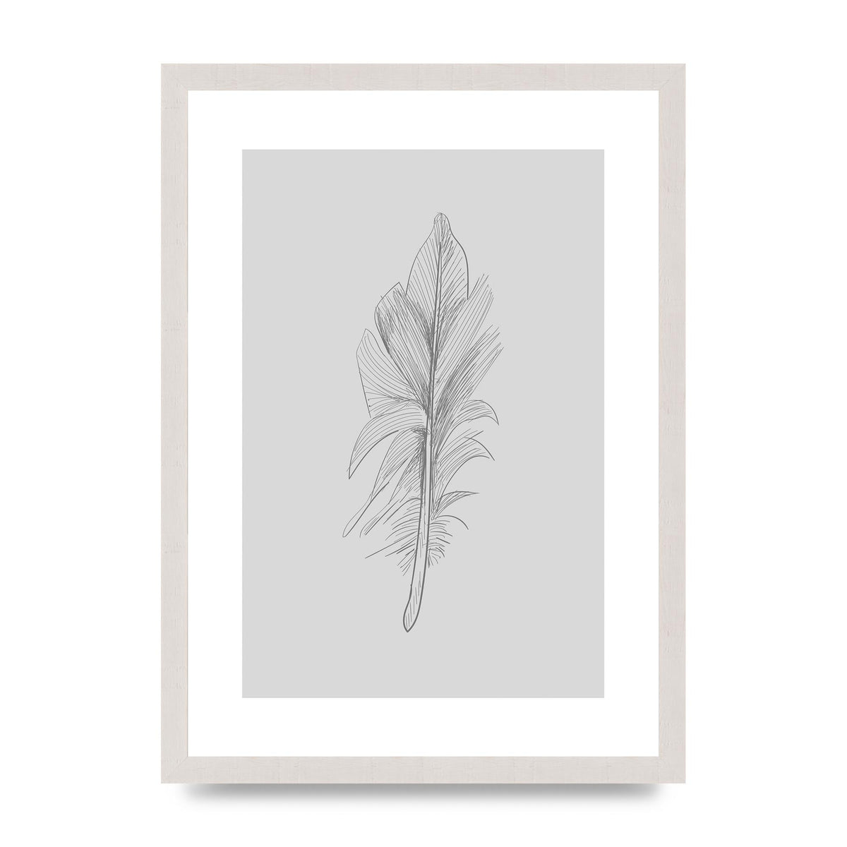 Feather Grey 3 Art For The Home - A3 framed