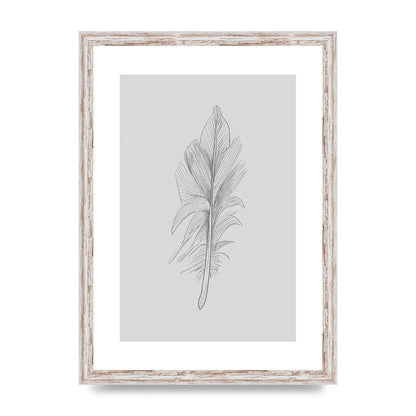 Feather Grey 3 Art For The Home - A3 framed