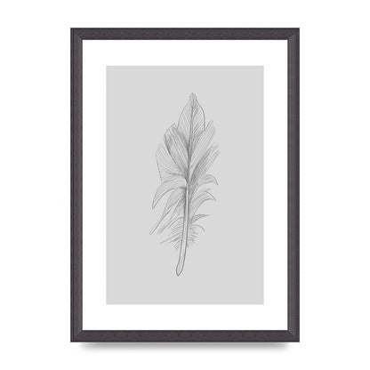 Feather Grey 3 Art For The Home - A3 framed
