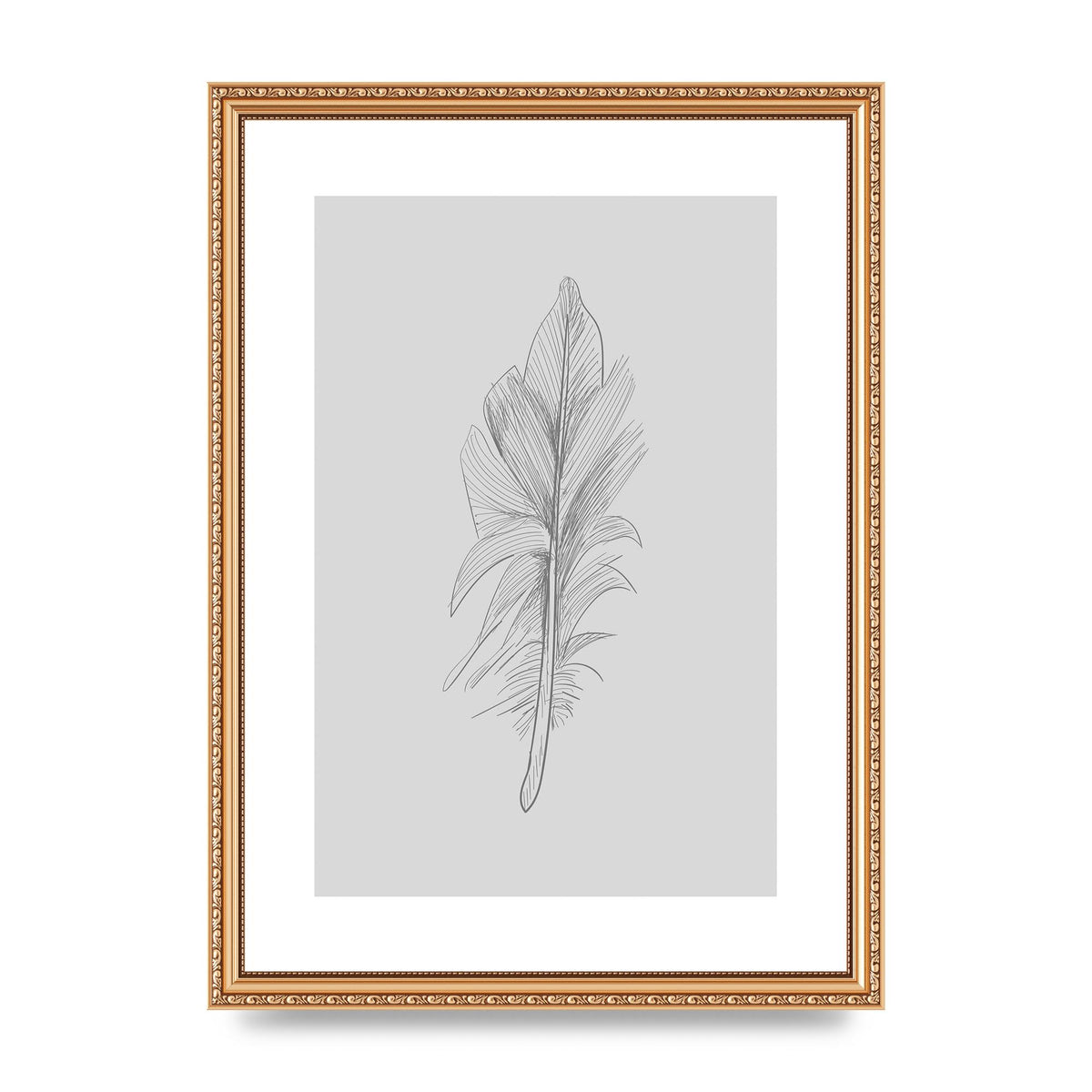 Feather Grey 3 Art For The Home - A3 framed