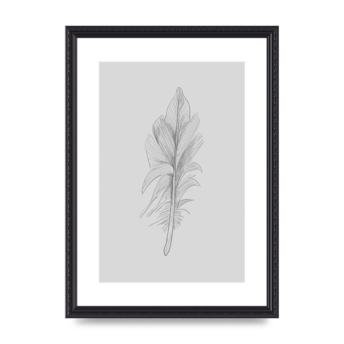 Feather Grey 3 Art For The Home - A3 framed
