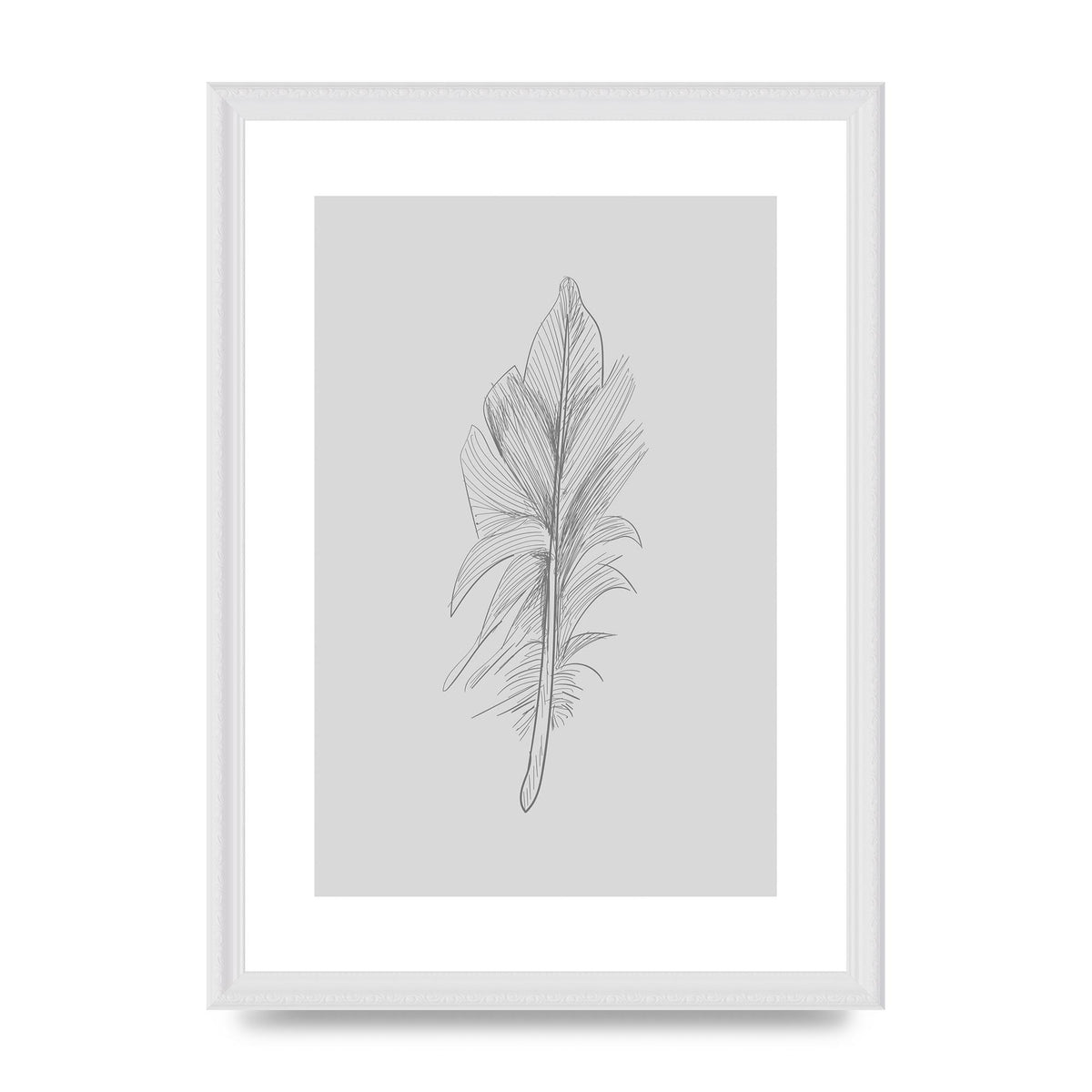 Feather Grey 3 Art For The Home - A3 framed