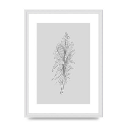 Feather Grey 3 Art For The Home - A3 framed