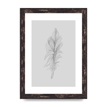 Feather Grey 3 Art For The Home - A4 framed