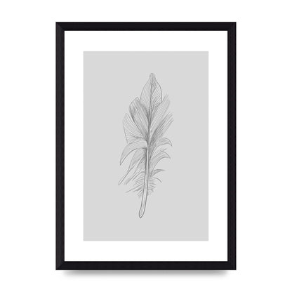 Feather Grey 3 Art For The Home - A4 framed